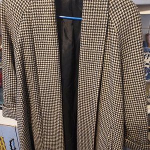Alorna Wool Black and White Swing coat